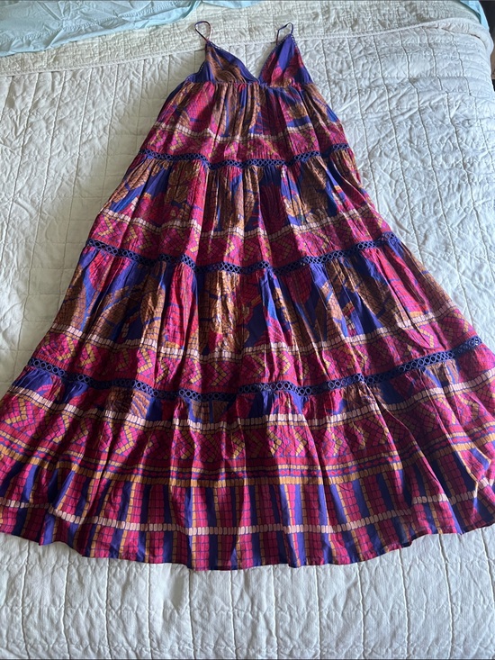 Dresses & Skirts - Farm Rio Forest Mosaic Blue Sleeveless Maxi Dress